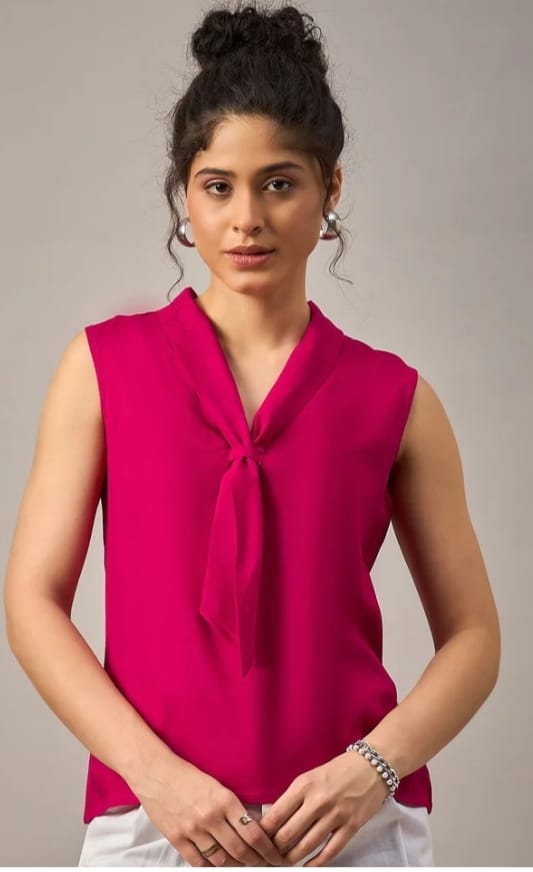 DITYA Front Tie Sleevless Top