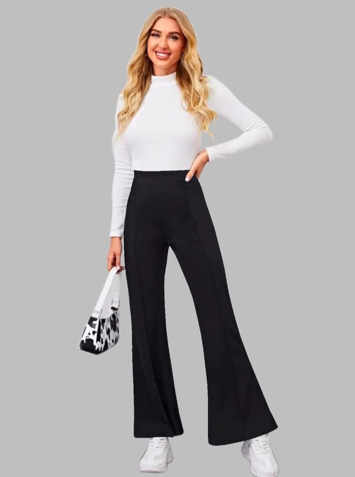 DITYA Bellbottom Black Trousers