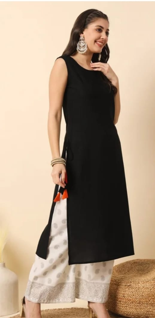 DITYA Round Neck Sleeveless Kurta