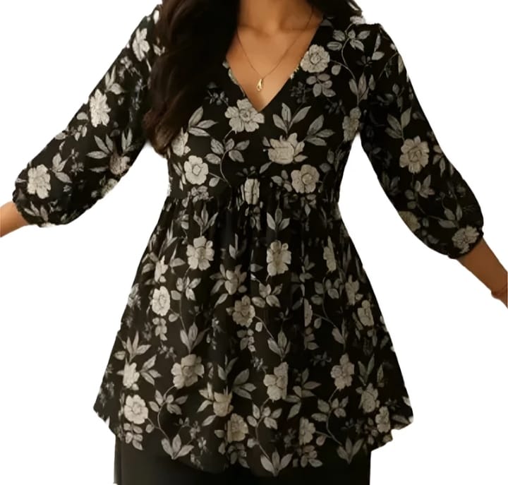 DITYA Floral printed Cotton Rayon Anarkali Kurta