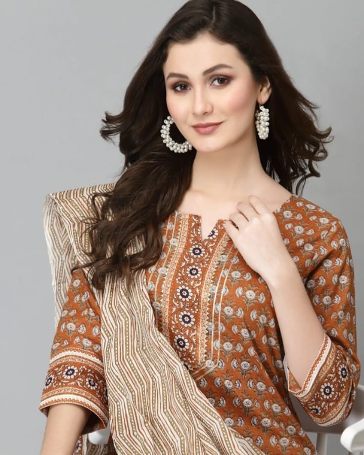 DITYA Women Pure Cotton Kurta Pant Dupatta Set