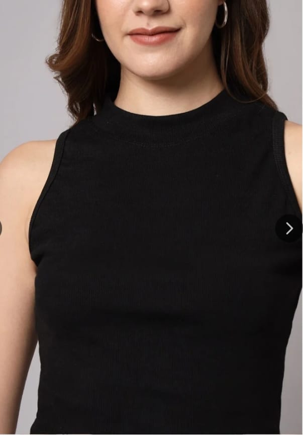 DITYA High Neck Sleevless Fitted Top