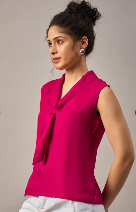 DITYA Front Tie Sleevless Top