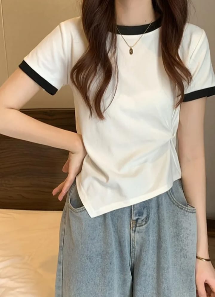 DITYA Irregular Hem T-shirt