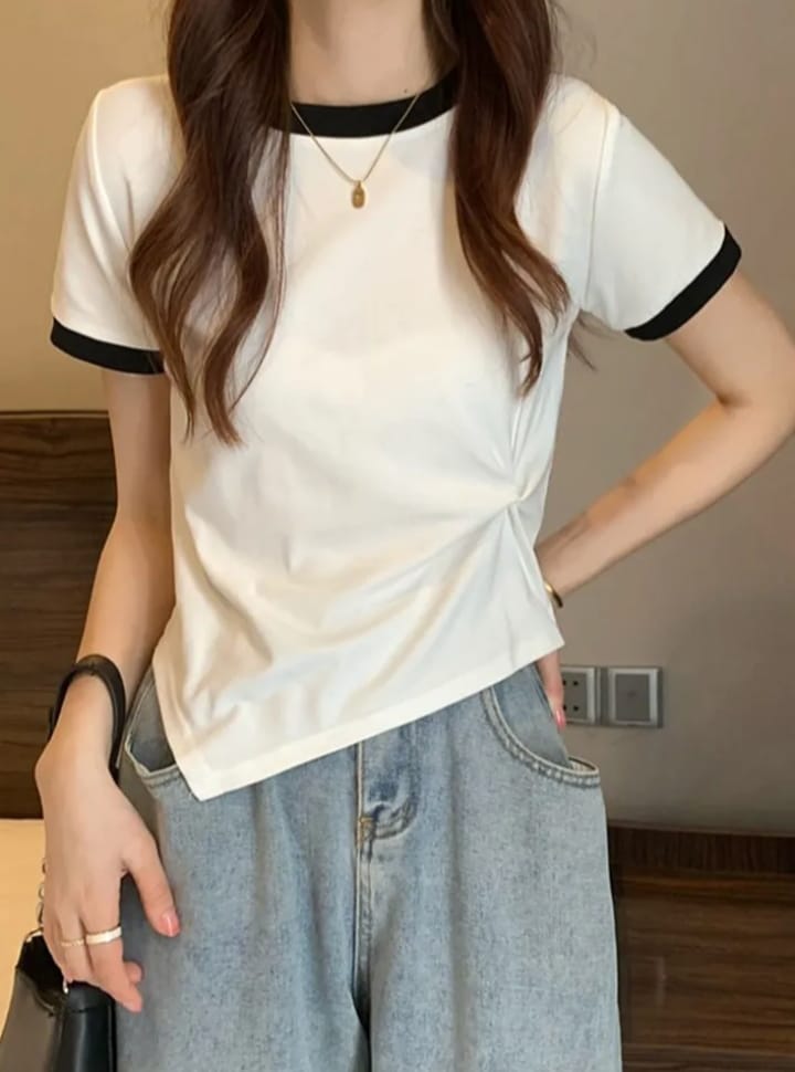 DITYA Irregular Hem T-shirt