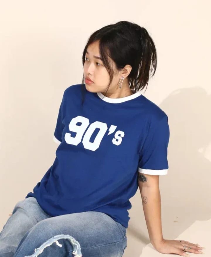 DITYA 90's Tap Out T-Shirt Royal Blue And White