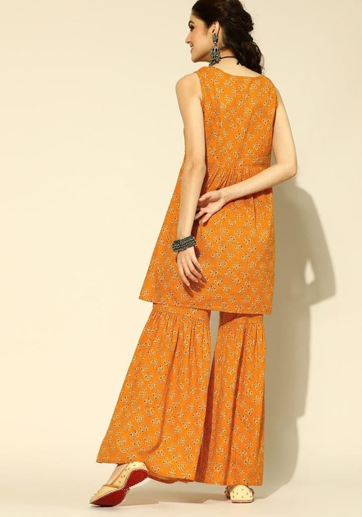 DITYA Mustard Yellow Pure Cotton Co-Ord Set