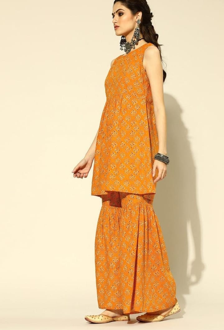 DITYA Mustard Yellow Pure Cotton Co-Ord Set