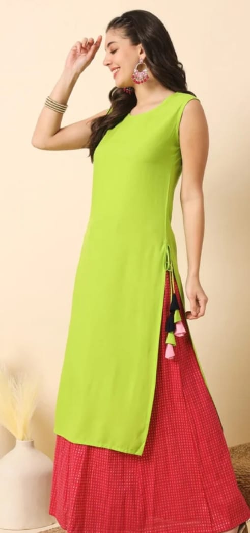 DITYA Round Neck Sleeveless Kurta