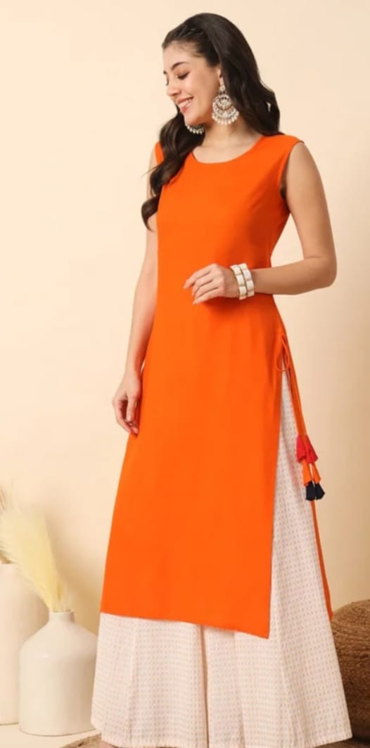 DITYA Round Neck Sleeveless Kurta